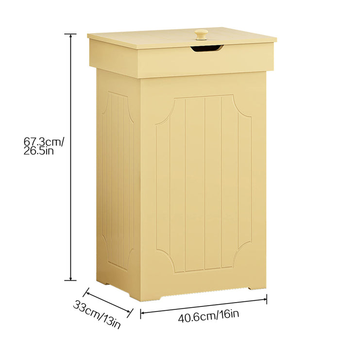 HOMEFORT 13 Gallon Trash Can, Kitchen Garbage Can, Country Style Wooden Trash Cabinet, Recyle Bin for Kitchen, White