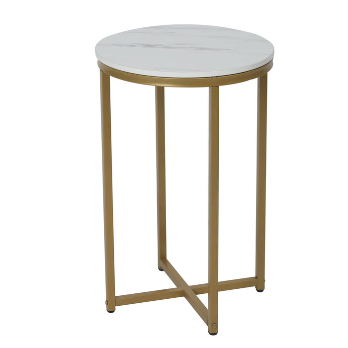 HOMEBI X-Shaped Round Side Table, Modern End Table