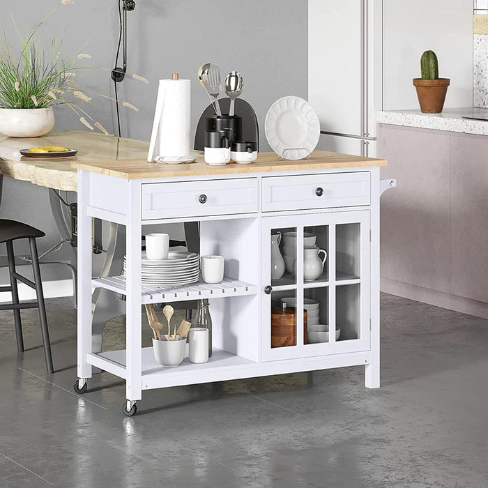HOMEBI Kitchen Island with Drawer and Cabinet