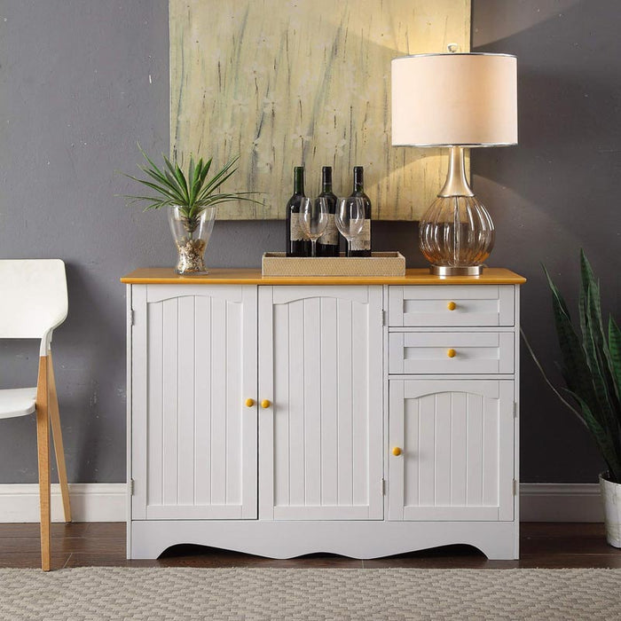 HOMEBI Kitchen Sideboard with 2 Drawers and 3 Cabinets