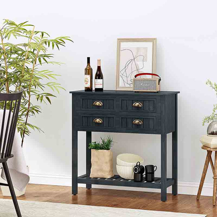 HOMEBI Vintage Console Table Sideboard Cabinet with Storage Drawers and Bottom Shelf
