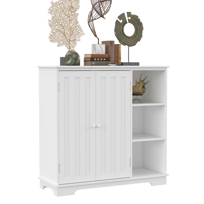 HOMEFORT 31.5" Wooden Cube Cabinet, Children's Toy Storage Cabinet, Console Cabinet for Kitchen, Accent Buffet Sideboard, White
