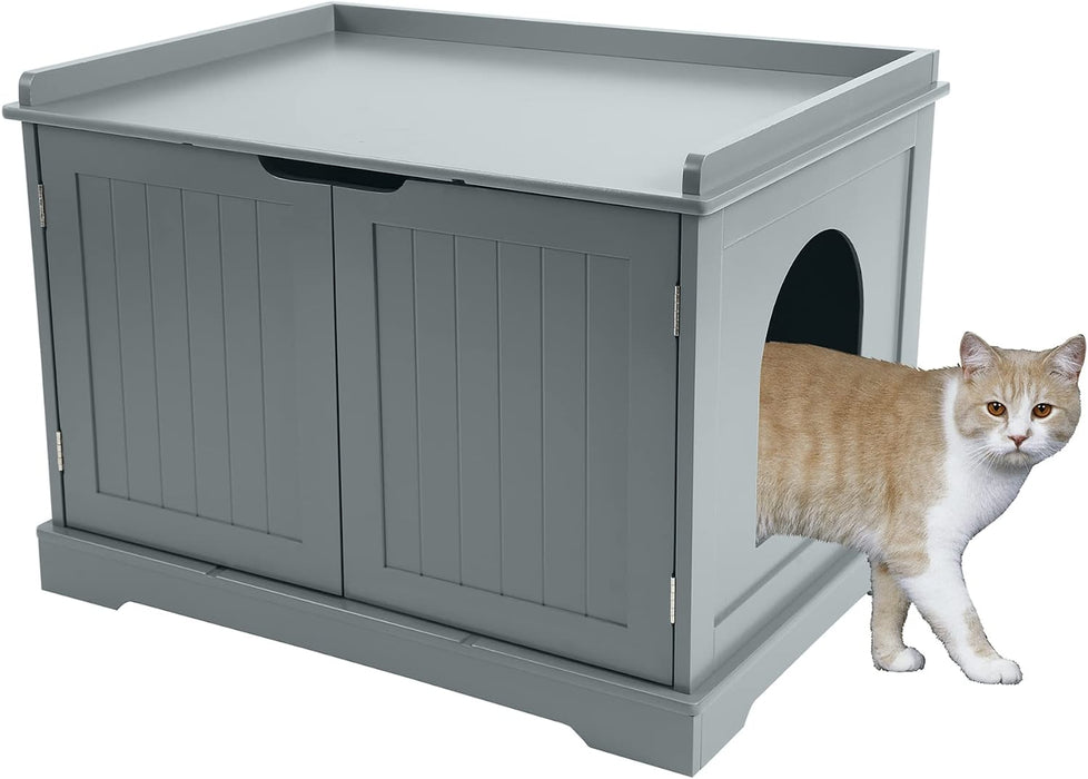 HOMEBI Litter Box Enclosure, Hidden Cat Litter Box Furniture