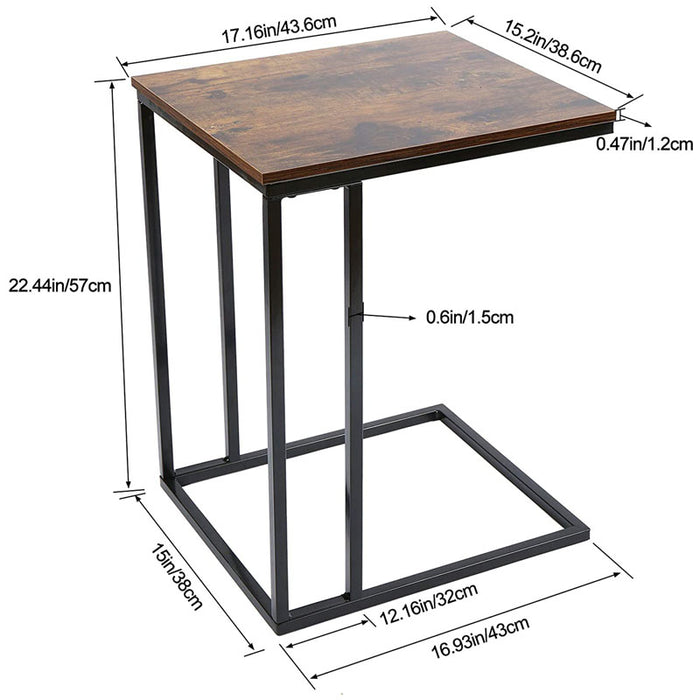 HOMEBI Modern C Shaped Side Table