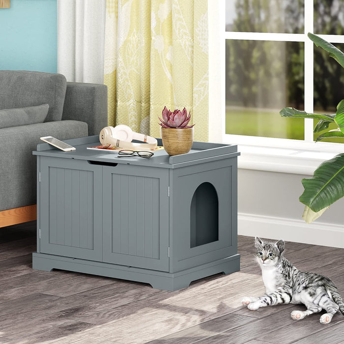 HOMEBI Litter Box Enclosure, Hidden Cat Litter Box Furniture