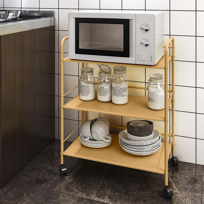 C-WELL 3-Tier Metal Rolling Kitchen & Dining Carts Furniture of metal
