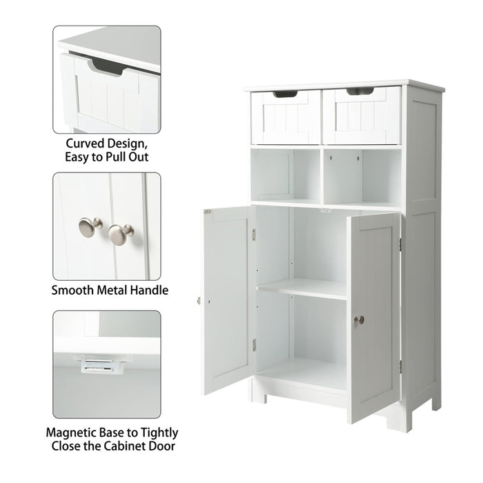 HOMEBI Freestanding Storage Cabinet, Bathroom Floor Cabinet with Drawers