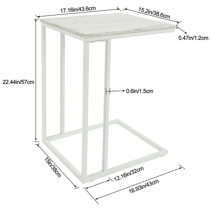 HOMEBI Modern C Shaped Side Table